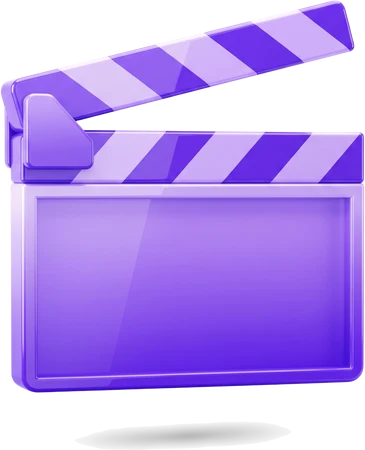 Animation: a clapperboard with its striped arm raised