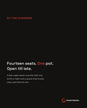 A Nightbowl stat post in the light minimal design