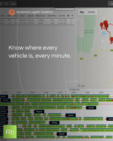 A Sunstone Logistic Systems quote post in its Route Builder design, over its own product