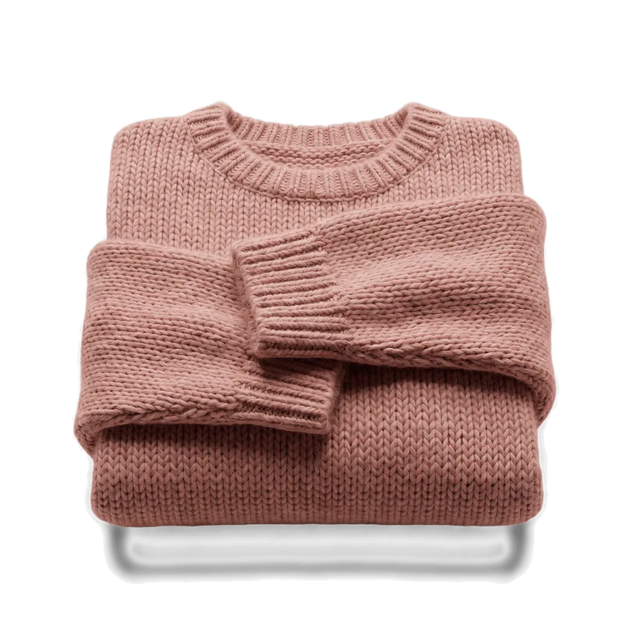 The folded jumper opens itself out, as a still